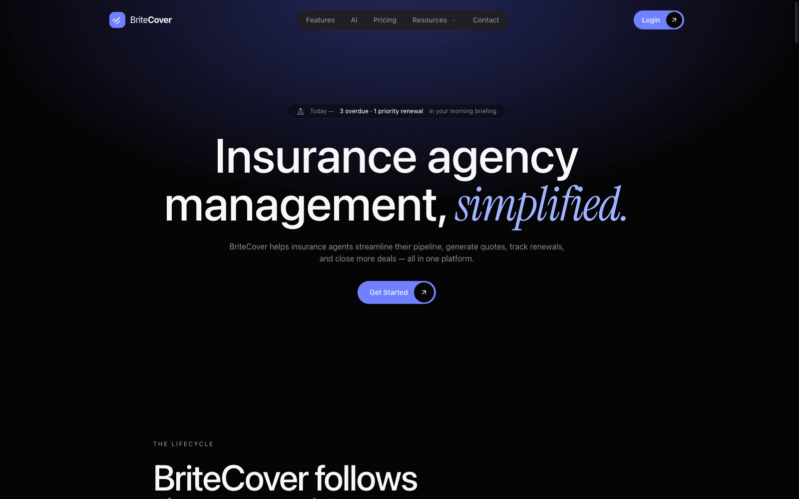 BriteCover — AI-powered Insurance CRM